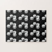Zwart-witte dice Jigzaag Puzzle Legpuzzel (Horizontaal)