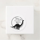 Zwart-witte dinosaurus 50e verjaardag dank u bedankjes labels (In situ)
