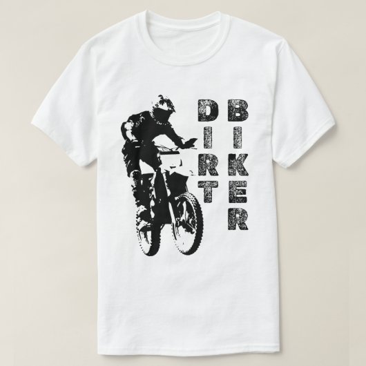 Zwart-witte Dirt Biker T-shirt (Design voorkant)