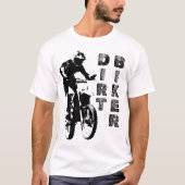 Zwart-witte Dirt Biker T-shirt (Voorkant)