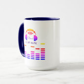 Zwart-witte DJ-stijl Miami kleurrijk Mok (Voorkant links)