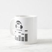 Zwart-witte DJ-stijlcover Koffiemok (Voorkant links)