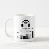 Zwart-witte DJ-stijlcover Koffiemok (Links)