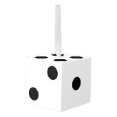 Zwart-witte dobbelstenen kerst kubus Ornament (Achter hoekig)