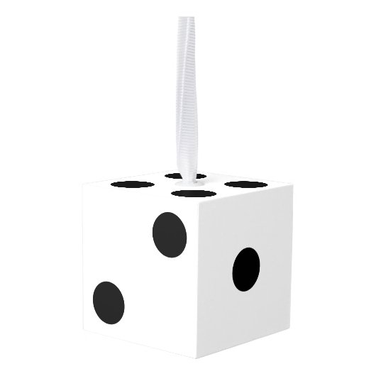 Zwart-witte dobbelstenen kerst kubus Ornament (Achter hoekig)