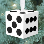 Zwart-witte dobbelstenen kerst kubus Ornament