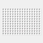 Zwart-witte doedelen harken schattig whimysisch pa inpakpapier vel (Voorkant 3)