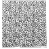 Zwart-witte dog en harten afdrukken van paisley douchegordijn (Voorkant)