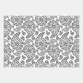 Zwart-witte dog en harten afdrukken van paisley inpakpapier vel (Voorkant 2)