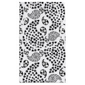 Zwart-witte dog en harten afdrukken van paisley klein cadeauzakje (Achterkant)