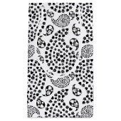 Zwart-witte dog en harten afdrukken van paisley klein cadeauzakje (Voorkant)