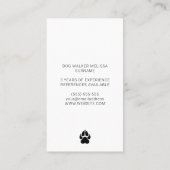 Zwart-witte dog en moderne hond-wal visitekaartje (Achterkant)