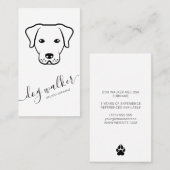 Zwart-witte dog en moderne hond-wal visitekaartje (Voorkant / Achterkant)