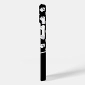 Zwart-witte dog met aangepaste monogram Case-Mate iPhone case (Achterkant / Links)