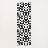 Zwart-witte dog schildert afdrukken op vierkantjes yogamat (Achterkant)