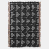 Zwart-witte dog Silhouette Throw Blanket Deken (Voorkant Verticaal)