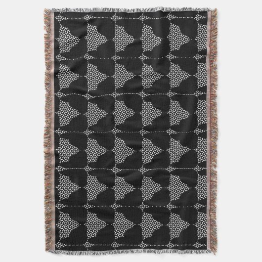 Zwart-witte dog Silhouette Throw Blanket Deken (Voorkant Verticaal)