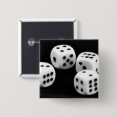 Zwart-witte doices vierkante button 5,1 cm (Voorkant /achterkant)