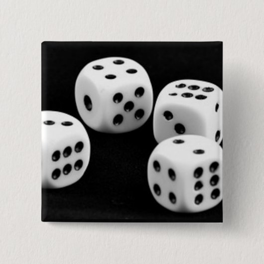 Zwart-witte doices vierkante button 5,1 cm (Voorkant)