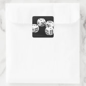 Zwart-witte doices vierkante sticker (Tas)
