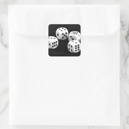 Zwart-witte doices vierkante sticker (Tas)