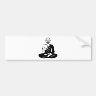 Zwart-witte doordringende monk bumpersticker