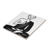 Zwart-witte doordringende monk tegeltje (Zijkant)