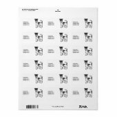 Zwart-witte draad Fox Terrier Cute Hond & Tekst Etiket (Full Sheet)