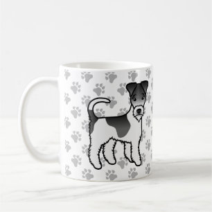 Zwart-witte draad Fox Terrier Schattige Cartoon Ho Koffiemok