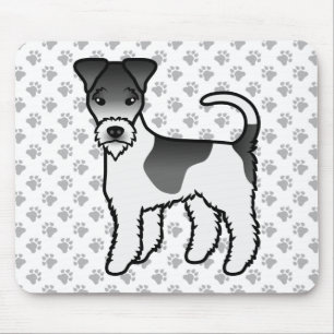 Zwart-witte draad Fox Terrier Schattige Cartoon Ho Muismat