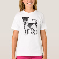 Zwart-witte draad Fox Terrier Schattige Cartoon Ho