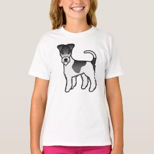 Zwart-witte draad Fox Terrier Schattige Cartoon Ho T-shirt