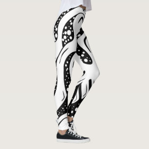 zwart-witte draaikolk leggings