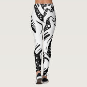 zwart-witte draaikolk leggings (Achterkant)