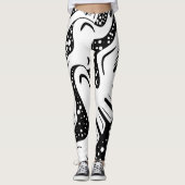 zwart-witte draaikolk leggings (Voorkant)
