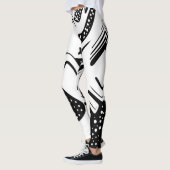 zwart-witte draaikolk leggings (Links)