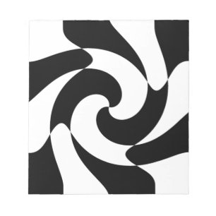 Zwart-witte draaikolken notitieblok