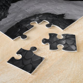 Zwart-witte draak legpuzzel (Zijkant)