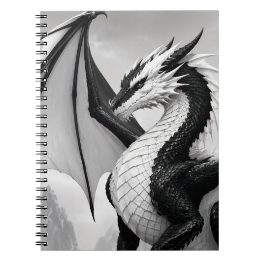 Zwart-witte draak notitieboek (Voorkant)