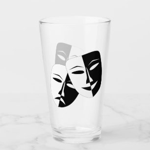 Zwart-witte drama maskers glas