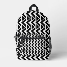 Zwart-witte driehoek Chevron Stripe Patroon Bedrukte Rugzak