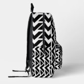 Zwart-witte driehoek Chevron Stripe Patroon Bedrukte Rugzak (Links)