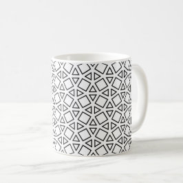 Zwart & Witte Driehoek Geometrisch Patroon Koffie Koffiemok