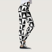 Zwart-witte driehoek geometrische retro leggings (Rechts)