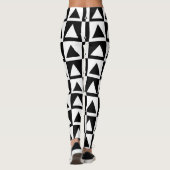 Zwart-witte driehoek geometrische retro leggings (Achterkant)