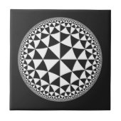 Zwart-witte driehoek gevuld Mandala Tegeltje (Voorkant)
