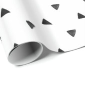 Zwart-witte driehoek Handtekening Cadeaupapier (Rol Hoek)