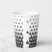Zwart Witte Driehoek Patroon Geometrische Vormen Papieren Bekers (Rechts)