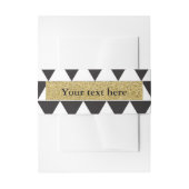 Zwart-witte driehoeken Faux Gold Modern Glam Uitnodigingen Wikkel (Voorkant Voorbeeld)