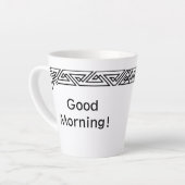 Zwart-witte driehoeken gepersonaliseerde latte Mok (Linkerhoek)